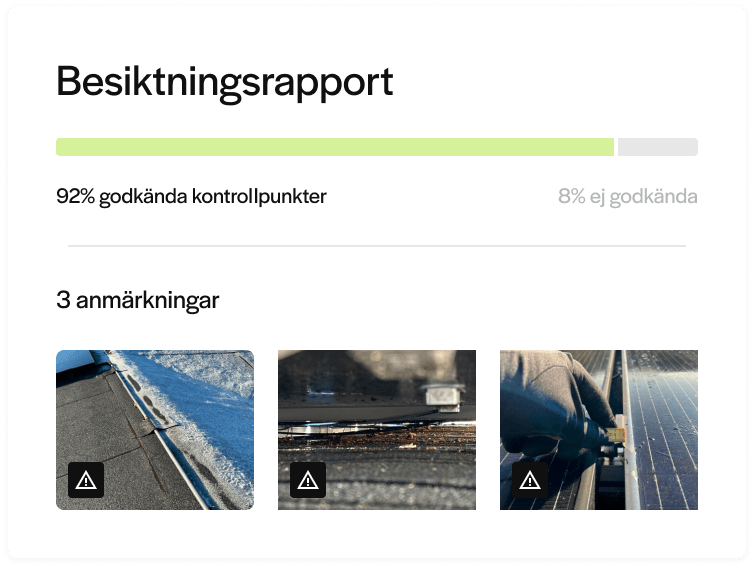 Efter besiktningen får du en utförlig rapport